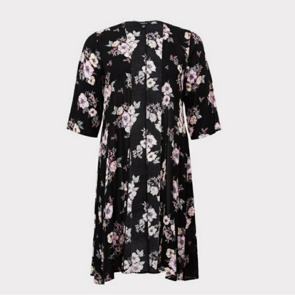 Torrid floral midi crepe kimono